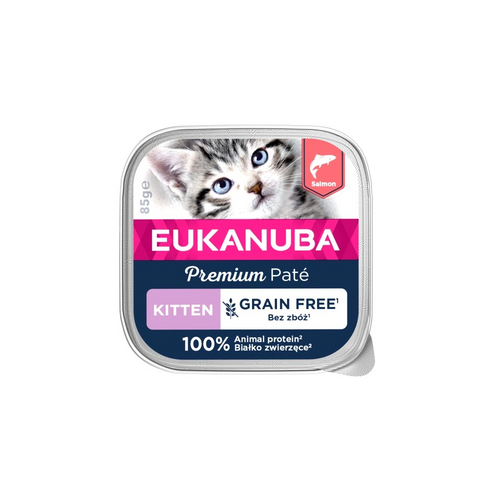 Eukanuba Grain Free Monoprotein Lazacos Alutasak Kölyökmacskák Számára 85g